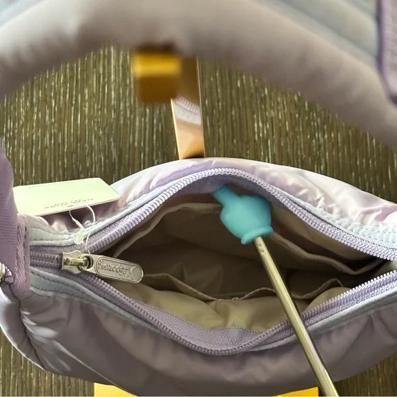 NWT LeSportsac Lavender Mini Shoulder Bag Nylon Crescent - Picture 4 of 4